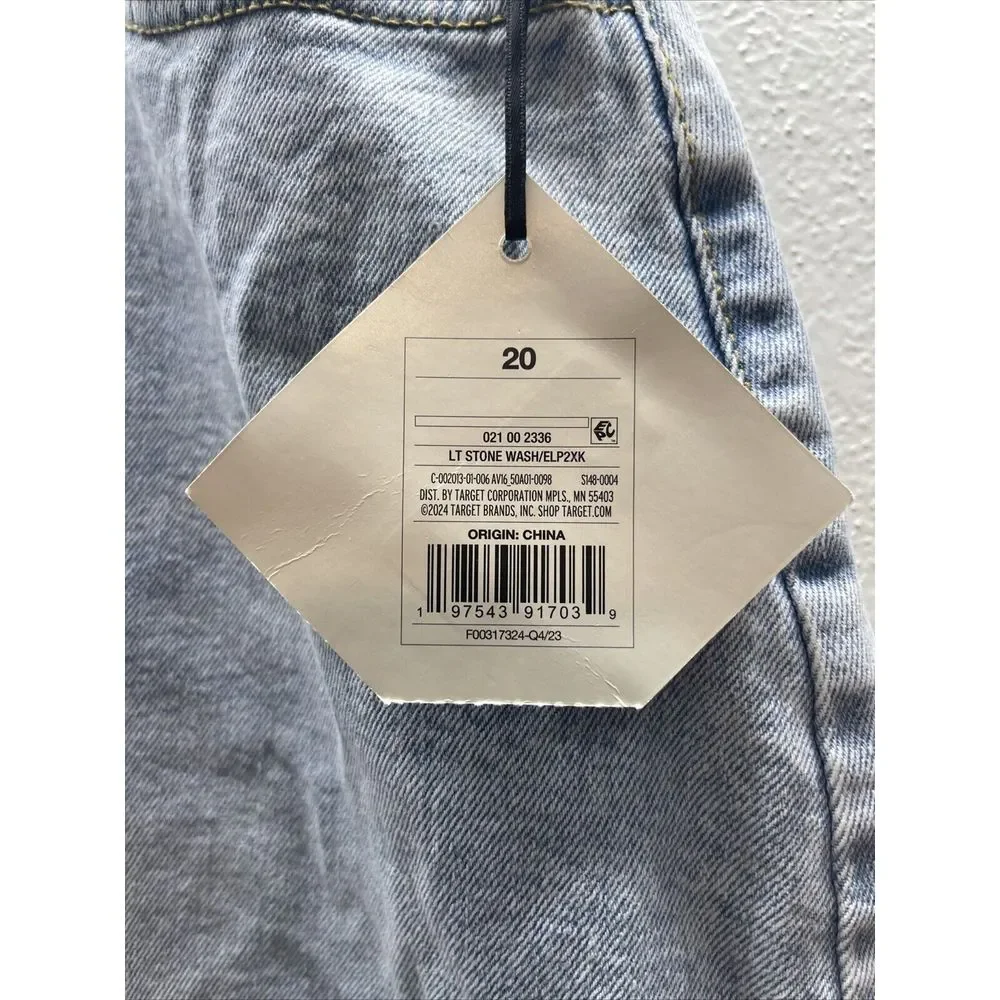 Womens Ava & Viv Denim Midi Skirt Light Wash 20 Blue Relaxed Fit Comfort Stretch - Picture 2 of 6